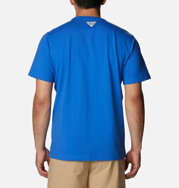 Columbia PFG T-Shirt Blue For Men's NZ43895 New Zealand